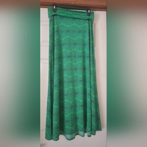 LuLaRoe Green And Blue Maxi A-Line Skirt